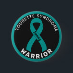 Tourette Syndrome Warrior Ribbon Black Button<br><div class="desc">Tourette Syndrome Warrior Ribbon Black Button for awareness and support for women fighting tourette syndrome.</div>
