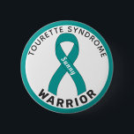Tourette Syndrome Warrior Ribbon White Button<br><div class="desc">Tourette Syndrome Warrior Ribbon White Button for awareness and support for women fighting tourette syndrome.</div>