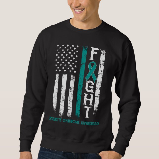 Tourette Syndrome Warrior US Flag Sweatshirt (Front)