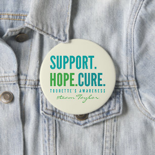 tourette's Custom name support hope cure Buttons