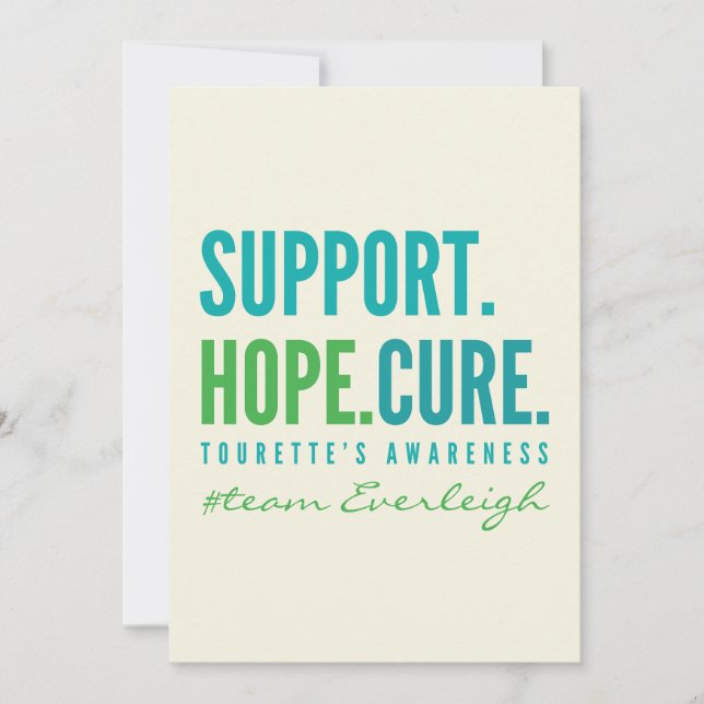 tourette's Custom support hope cure Announcement (Front)