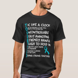 Tourettes Meaning Teal Ribbon Tourette Syndrome Aw T-Shirt