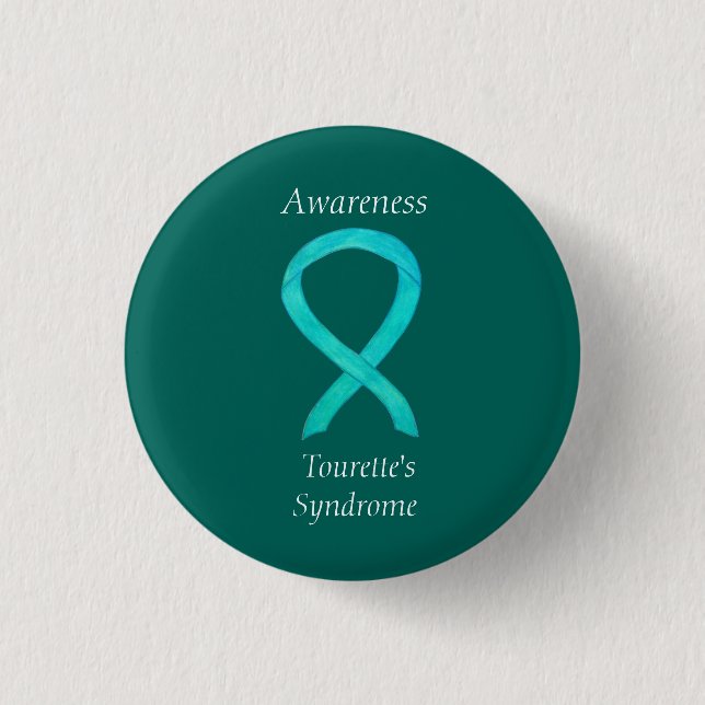 Tourette's Syndrome Awareness Ribbon Custom Pin (Front)