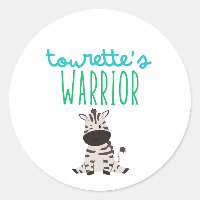 tourette's warrior awareness cute Stickers Labels (Front)