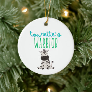 tourette's warrior cute Christmas Holiday Ceramic Tree Decoration