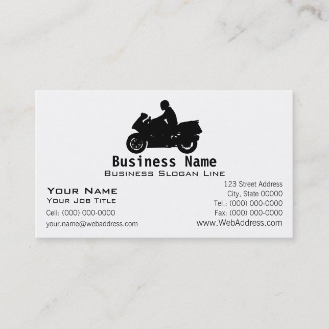 Touring Motorcycle Business Card (Front)