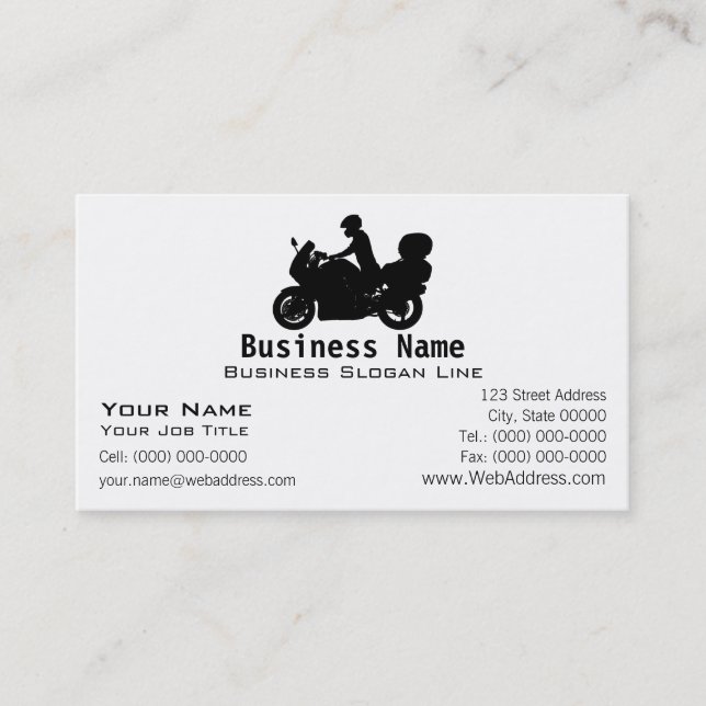 Touring Motorcycle Business Card (Front)
