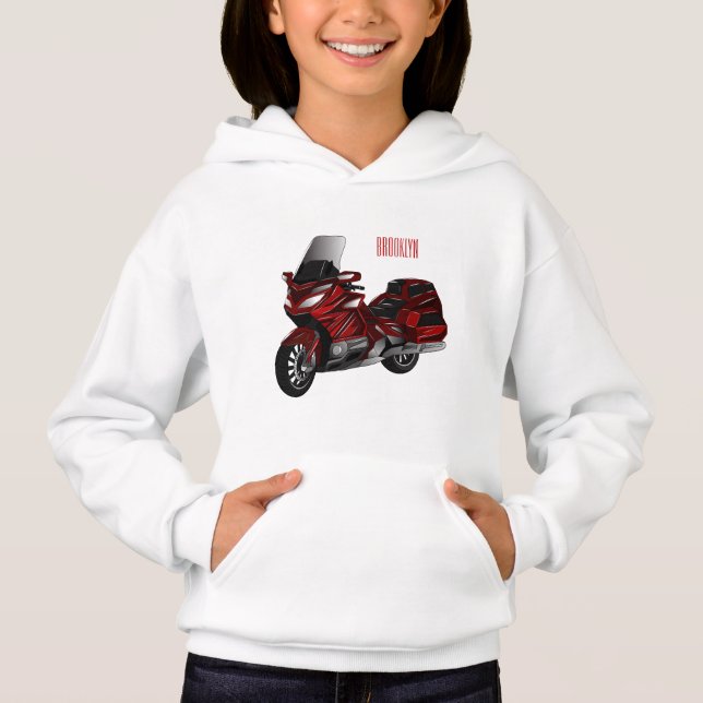 Touring motorcycle cartoon illustration (Front)