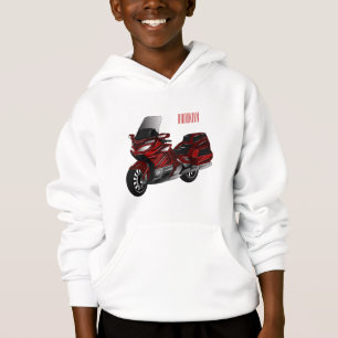 Touring motorcycle cartoon illustration