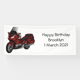 Touring motorcycle cartoon illustration banner