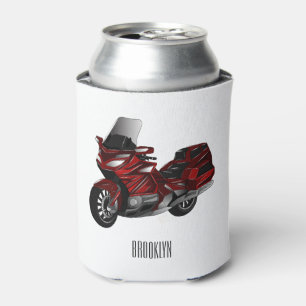 Touring motorcycle cartoon illustration can cooler