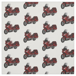Touring motorcycle cartoon illustration  fabric