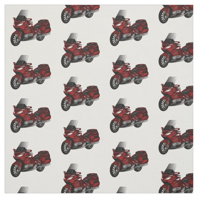 Touring motorcycle cartoon illustration  fabric (Swatch)