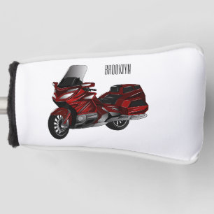Touring motorcycle cartoon illustration golf head cover