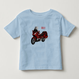 Touring motorcycle cartoon illustration toddler T-Shirt