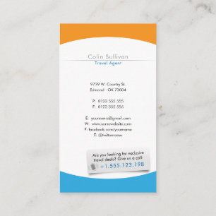 Tourism Travel Agent Business Card