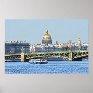 Tourist Boat, Neva River, St. Petersburg, Russia Poster