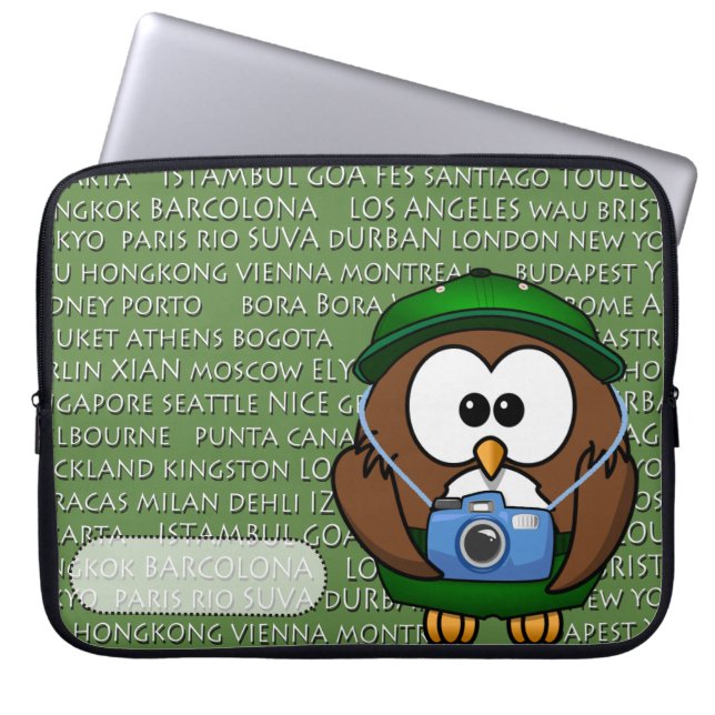 tourist boy owl laptop sleeve (Front)
