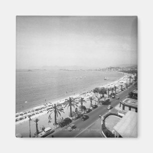 Tourist complex view at seashore B&W Magnet