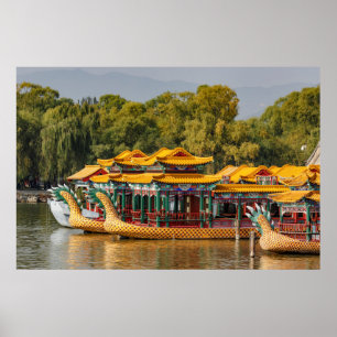 Tourist Dragon Boats   Kunming Lake Poster
