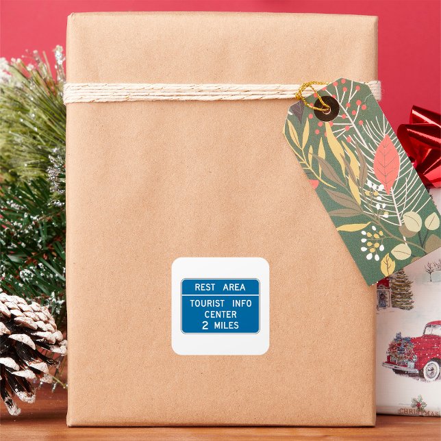 Tourist Info Centre Sign Square Sticker (Creator Uploaded)