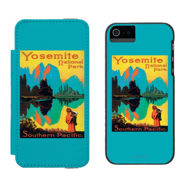 Tourist Poster - Yosemite Nat'l Park, CA Incipio iPhone Wallet Case (Side by Side)