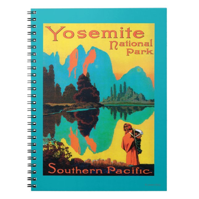Tourist Poster - Yosemite Nat'l Park, CA Spiral Notebook (Front)