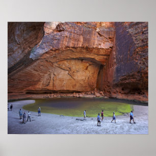 Tourists at Cathedral Gorge, Bungle Bungles Poster