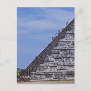 Tourists climbing stairs on ruins of El Postcard