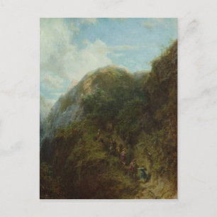 Tourists in the Mountain Postcard
