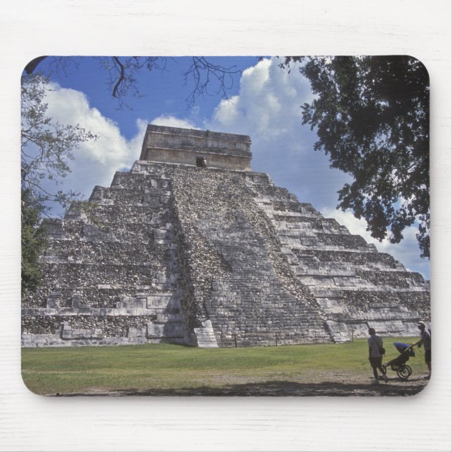 Tourists walk past an unrestored side of El 2 Mouse Pad (Front)