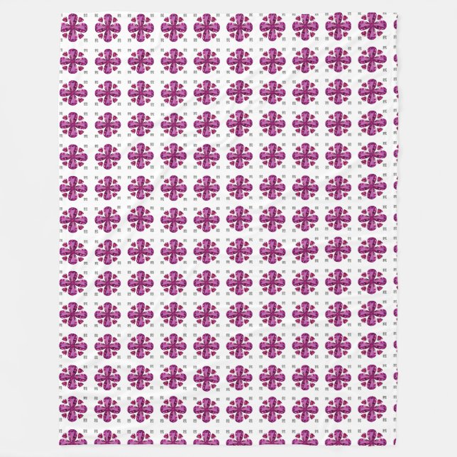 Tourmaline 4-Leaf Fleece Blanket (Front)