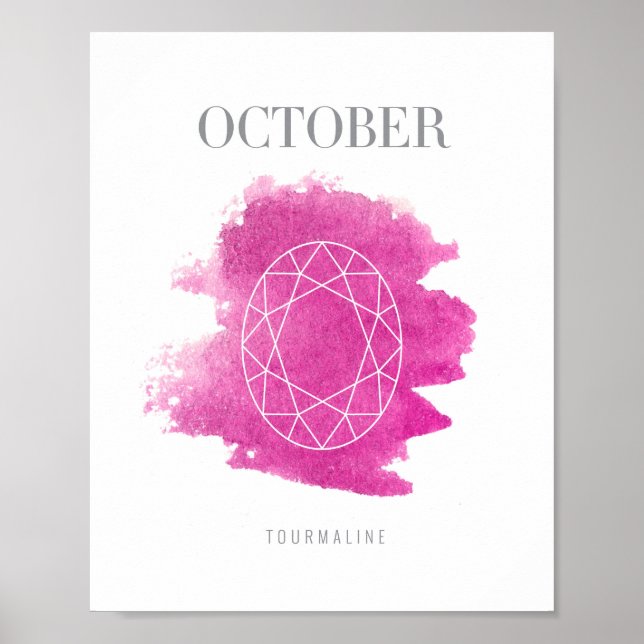 Tourmaline Birthstone October Poster (Front)