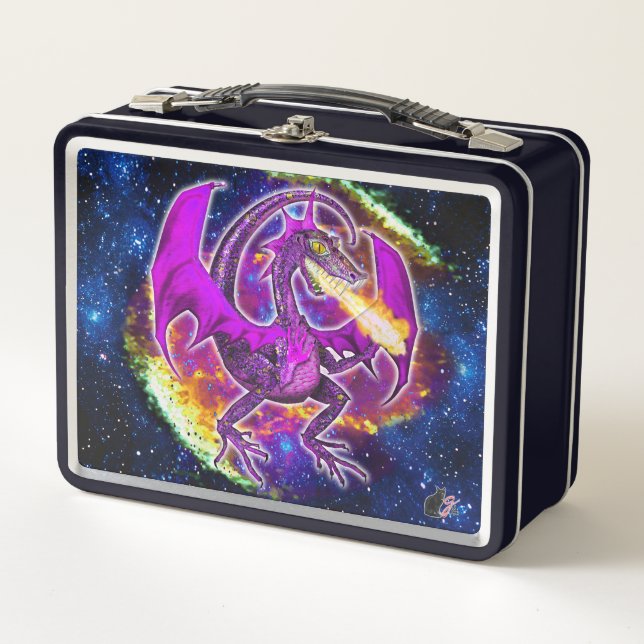 Tourmaline Cosmic Dragon  Metal Lunch Box (Front)