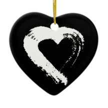 Tourmaline Moon Heart Car Ornament