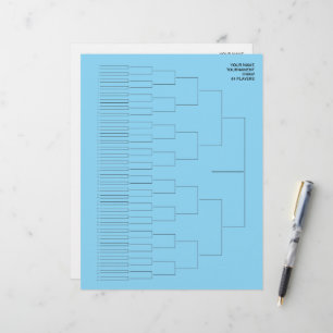 Tournament draw template paper sheet for 64 player custom letterhead