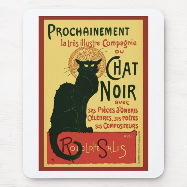 Tournée du Chat Noir, Theophile Steinlen Mouse Pad (Front)