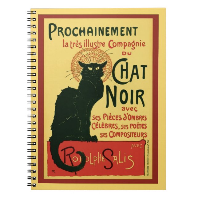 Tournée du Chat Noir, Théophile Steinlen Spiral Notebook (Front)
