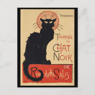 Tournee du Chat Noir Vintage Black Cat Art Nouveau Postcard
