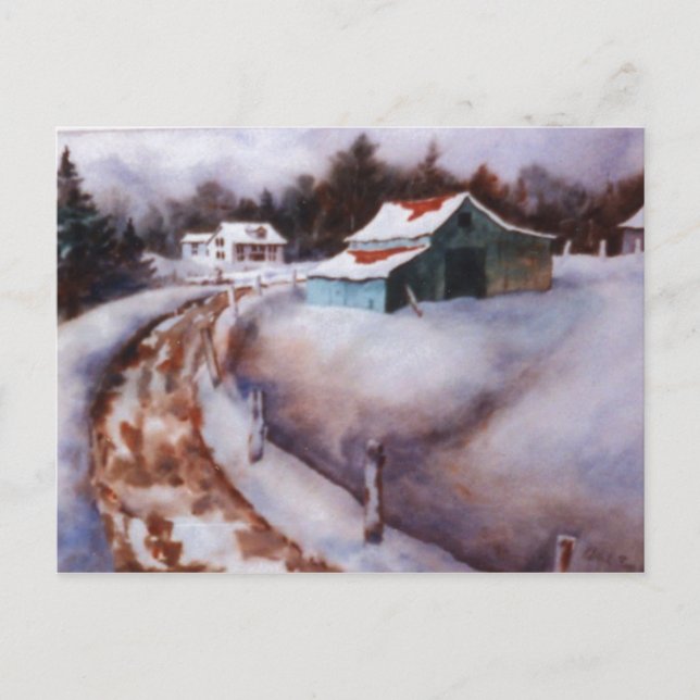 "Tourquoise Barn" Country Roads Postcard (Front)