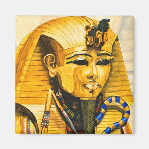 Toutankhamon gold mask watercolor magnet