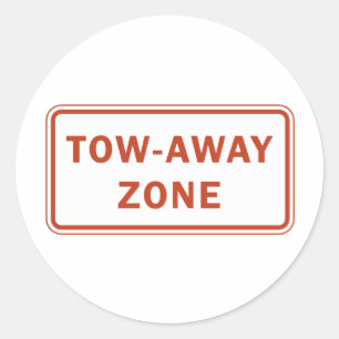 Tow-Away Zone Classic Round Sticker