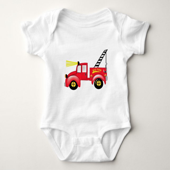 Tow Truck "add your own name" Baby Bodysuit (Front)