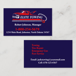 Tow Truck Company Business Card