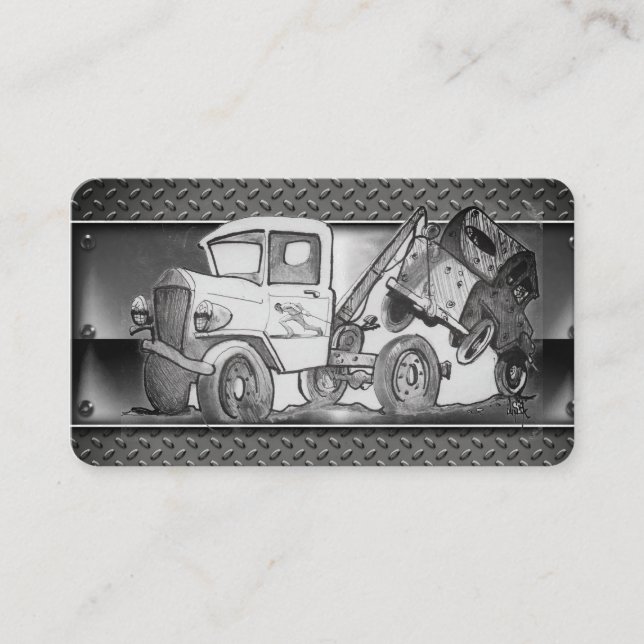 Tow truck drawing business card (Front)