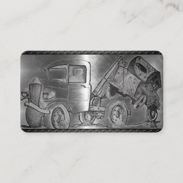 Tow truck drawing business card (Front)
