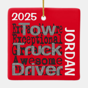Tow Truck Driver Extraordinaire CUSTOM Ceramic Ornament