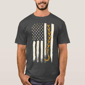 Tow Truck Driver Image On Back Of  (2) T-Shirt
