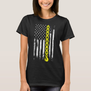 Tow Truck Driver thin yellow line USA flag gift To T-Shirt