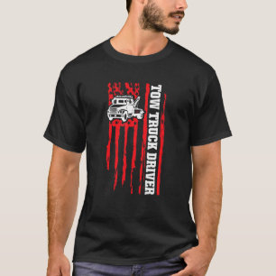Tow Truck Driver Us Flag Trucker 2 T-Shirt